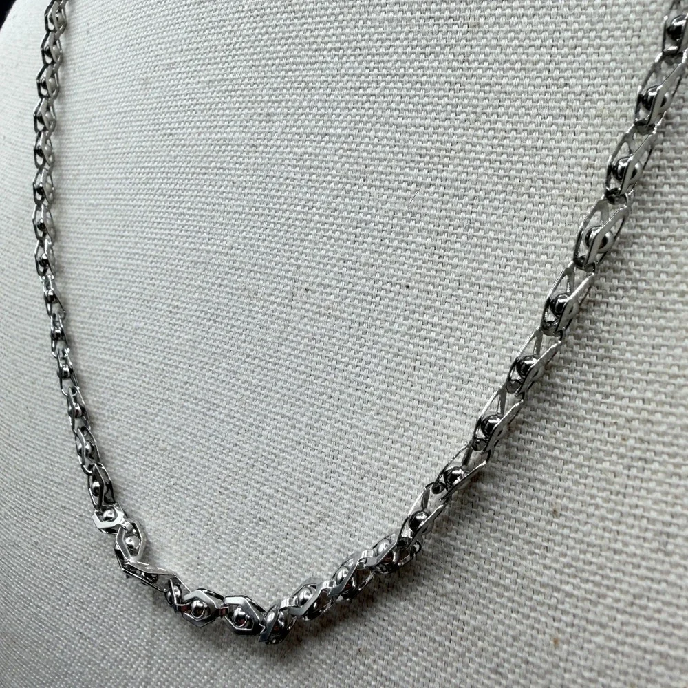 Stainless Steel Geometric Link Necklace Triple Strand Bracelet Set Statement Y2K
